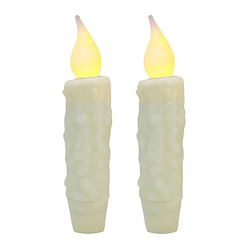 CVHOMEDECO. Echtwachs, handgetaucht, batteriebetrieben, LED-Timer, Spitzkerzen, Landhaus, primitive flammenlose Lichter, Dekoration, 11,4 cm, elfenbeinfarben, 2 Stück in einer Packung CVHOMEDECO. Echtwachs, handgetaucht, batteriebetrieben, LED-Timer, Spitzkerzen, Landhaus, primitive flammenlose Lichter, Dekoration, 11,4 cm, elfenbeinfarben, 2 Stück in einer Packung von CVHOMEDECO.