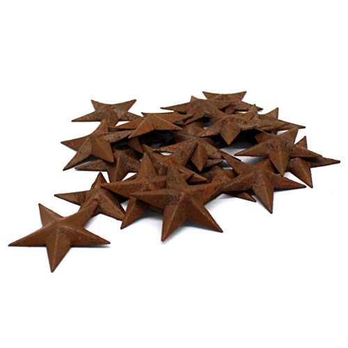 CVHOMEDECO. Primitives Rustikales Landhausdekor. Rusty Mini Metal Barn Star Home Dekorative Akzente, 3,8 cm, 24 Zoll Set von CVHOMEDECO.