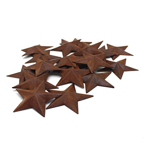 CVHOMEDECO. Primitives Rustikales Landhausdekor. Rusty Small Metal Barn Star Home Dekorative Akzente, 6.5 cm, Satz von 24 von CVHOMEDECO.