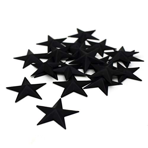 CVHOMEDECO. Primitives Rustikales Landhausdekor. Schwarzer Mini Metall Barn Star Home Dekorative Akzente, 3,8 cm, 52 Set Set von CVHOMEDECO.