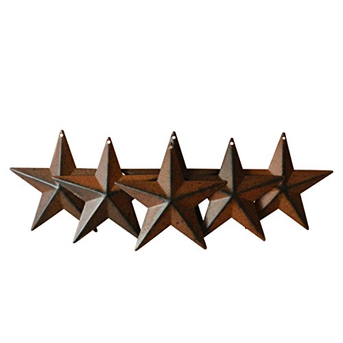 CVHOMEDECO. Country Rustic Antique Vintage Gifts Metal Barn Star Wand-/Türdekor, 10,2 cm, 6er Set. (Rusty) von CVHOMEDECO.