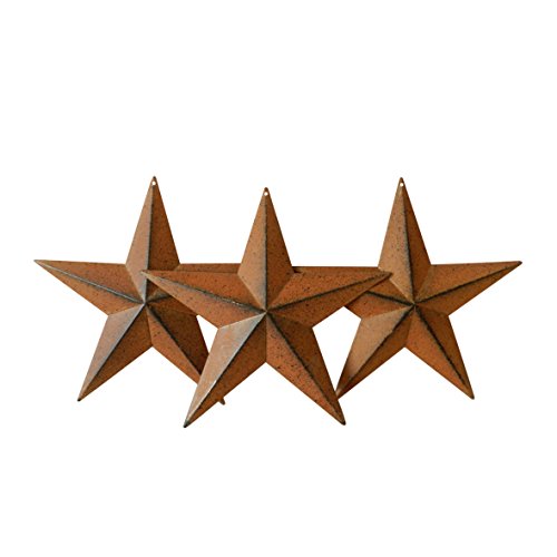 CVHOMEDECO. Country Rustic Antique Vintage Gifts Rusty/Black Metal Barn Star Wand-/Türdekor, 20,3 cm, 3er Set. von CVHOMEDECO.