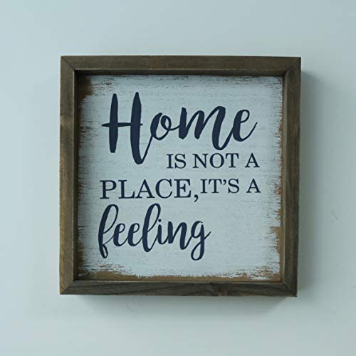 CVHOMEDECO. Rustikale Distressed Home is not a Place, it’s a Feeling Shadow Box Frame Wall Mounted Hanging Decor Art, 24,7 x 24,7 cm von CVHOMEDECO.