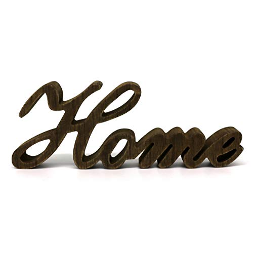 CVHOMEDECO. Rustikales Vintage Distressed Holz Wort Zeichen freistehend "Home" Tischplatte/Regal/Home Wand/Büro Dekoration Kunst, 29,9 x 10,8 x 2,5 cm von CVHOMEDECO.