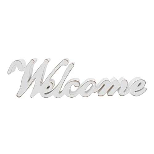 CVHOMEDECO. Rustikales Vintage-Schild, freistehend, mit Aufschrift "Welcome", Holz, 35,6 x 10,4 x 2,5 cm von CVHOMEDECO.