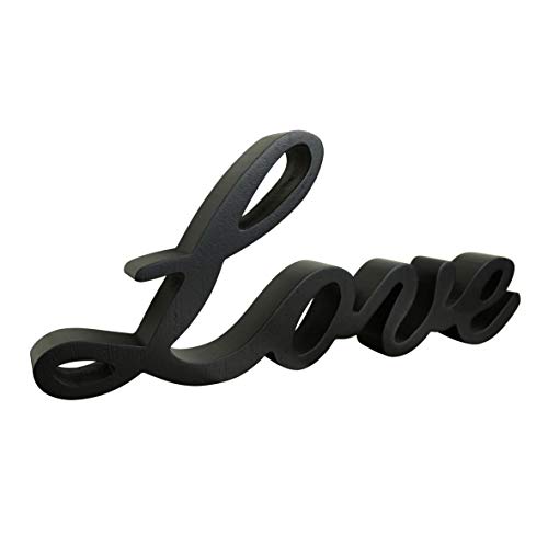 CVHOMEDECO. Schwarzes Holz Wort Zeichen freistehend Love Schreibtisch/Regal/Home Wall/Büro Dekoration Kunst, 26 x 11,4 x 2,5 cm von CVHOMEDECO.