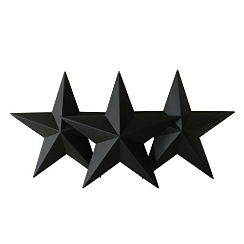 CVHOMEDECO. Country Rustic Antique Vintage Gifts Black Metal Barn Star Wand-/Türdekor, 30,5 cm, 3er Set. von CVHOMEDECO.