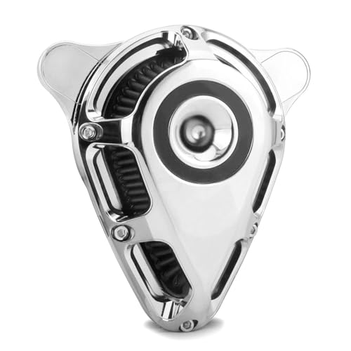 CVPX Doppelschicht Stahlfilter‌ Drehbarer Luftfilterfilter-Einlass passend für Harley Sportster XL883N Iron 883 XL883R XL883L XL1200T 1991-2022 Kompatibel 2-Takt-Motoren‌(6-Chromed-Gray) von CVPX