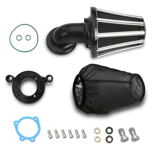 CVPX Doppelschicht Stahlfilter‌ Gauge Cut Kegel Luftfilter Filter Fit Für Harley XL883L Superlow XL883N Eisen 883 Vierzig Acht XL1200X 1991-2022 Kompatibel 2-Takt-Motoren‌(5) von CVPX