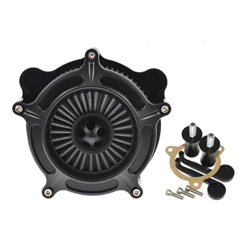 CVPX Doppelschicht Stahlfilter‌ Motorrad Turbine Luft Reiniger Air Intake Filter System Kit Fit Für Harley Sportster Dyna V-Rod Softail Fat Boy Kompatibel 2-Takt-Motoren‌(D) von CVPX
