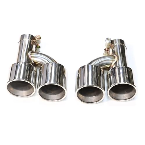 CVPX Motorventile Passend für BMW 535i F10 F11 640i Doppelauspuff-Endrohr Edelstahl Schalldämpfer Auspuffanlage Spitzen Düse Turbo Magnetventil(Silver) von CVPX