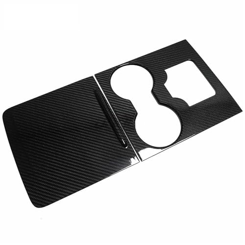 CVPX Passend für Tesla Model 3 Model Y 2021 2022 2023, echte Kohlefaser, Innenausstattung der Mittelkonsole, Wasserbecherhalter, Verkleidungsabdeckung(Glossy Carbon Fiber) von CVPX