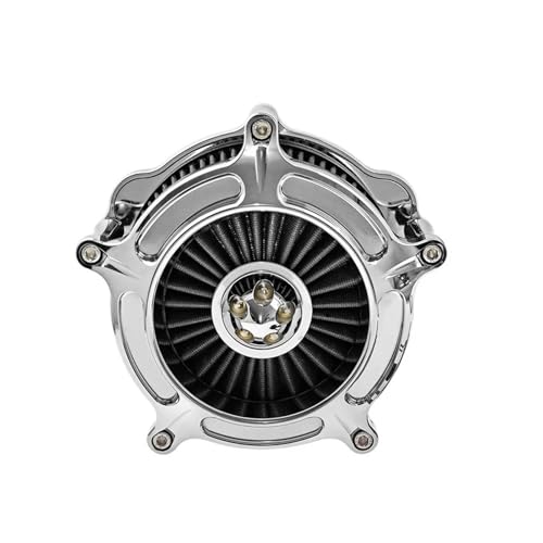 Doppelschicht Stahlfilter‌ Motorrad Chrome Luftfilter Intake Filter Ersatz Element Fit Für Harley Softail Dyna Sportster Touring Glide Kompatibel 2-Takt-Motoren‌(Gray c) von CVPX