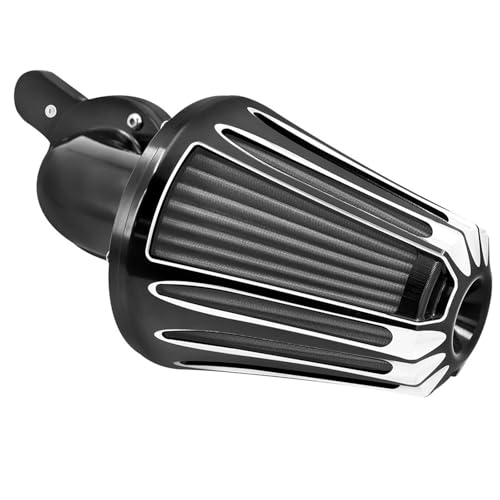 Doppelschicht Stahlfilter‌ Motorrad Luftfilter Ansaugfilter passend für Harley Sportster XL 883 Touring Road King Electra Street Glide Softail Fat Bob Dyna Kompatibel 2-Takt-Motoren‌(Air Cleaner B) von CVPX