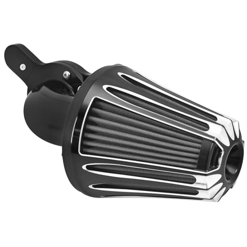 Doppelschicht Stahlfilter‌ Motorrad Luftfilter Ansaugfilter passend für Harley Sportster XL 883 Touring Road King Electra Street Glide Softail Fat Bob Dyna Kompatibel 2-Takt-Motoren‌(Air Cleaner C) von CVPX