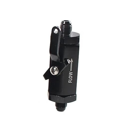 Kraftstoff Absperrmagnetventil AN6-AN12 Aluminium Inline Kraftstoff Abschaltung Ventil Cut Off W/Kabel Hebel Schwarz AN6 AN8 AN10 AN12 Abschaltmagnetventil(AN6) von CVPX