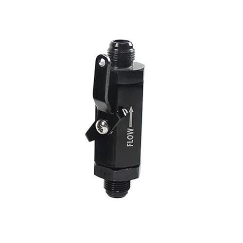 Kraftstoff Absperrmagnetventil AN6-AN12 Aluminium Inline Kraftstoff Abschaltung Ventil Cut Off W/Kabel Hebel Schwarz AN6 AN8 AN10 AN12 Abschaltmagnetventil(AN8) von CVPX