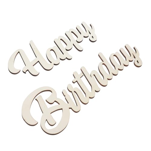CVUTOVO 1 Satz Happy Birthday Holzschild Wanddekoration aus Holz für Geburtstagsfeiern DIY Fotohintergrund Stilvolle Partydekoration für Unvergessliche von CVUTOVO