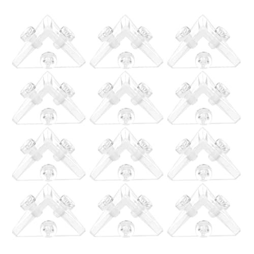 CVUTOVO 12 Stück Eckverbinder Triangular Connectors für Vitrinen Transparente Möbelverbindungselemente mit Stabiler Dreiecksform für Schmuck Uhren und Kosmetik von CVUTOVO