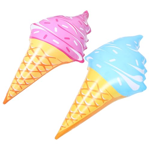 CVUTOVO 2 Stück Aufblasbare Eiscreme Schwimmspielzeuge Süßes Eiscreme Design für Sommerpartys Pool Dekorationen und Strandvergnügen Blau von CVUTOVO