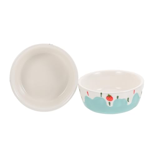 CVUTOVO 2 Stück Keramik Futternapf für Hamster Klein Geschaffen rutschfest Stabile Futterschale für Meerschweinchen Kaninchen Igel und Kleine Haustiere von CVUTOVO