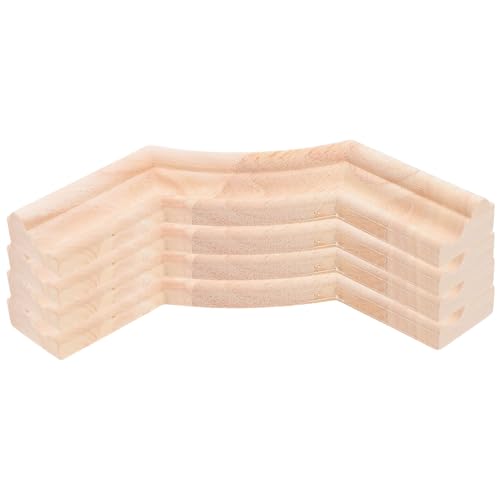 CVUTOVO 4 Stück Europäische Holzschnitzereien Unlackierte Applikationen für Möbel Türen Schränke Robuste Dekoration für Diy Projekte und Möbelverschönerung von CVUTOVO
