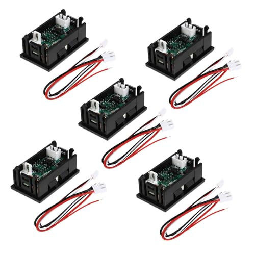CVUTOVO 5 Stück Teiliges Digital Voltmeter Amperemeter Dc Spannung Strommesser mit Dualer Farbdisplay Verpolungsschutz Einfache Installation für Auto und Elektronik Überwachung von CVUTOVO