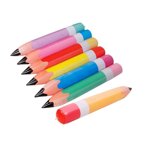 CVUTOVO 7 Stück Teiliges Aufblasbare Pvc-bleistifte in Farben Extra Groß Leichte Party Klassenzimmerdekoration Tragbar Auffälliger Bleistiftballon für Schulanfang und Geburtstagsfeiern von CVUTOVO