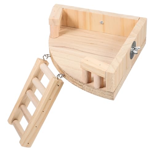 CVUTOVO Hamster Holzleiter Käfig Plattform für Meerschweinchen Chinchilla Nager Haustier Beschäftigung Klettergerüst aus Langlebigem Bissfestem Holz Balance und Bewegung von CVUTOVO
