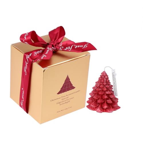 CVUTOVO Handgefertigte Aromatherapie Kerze Weihnachtsbaumform aus Eiswachsmaterial mit Reinem Sandelholzduft Langanhaltend Romantische Weihnachtsdekoration und Geschenkidee CVUTOVO Handgefertigte Aromatherapie Kerze Weihnachtsbaumform aus Eiswachsmaterial mit Reinem Sandelholzduft Langanhaltend Romantische Weihnachtsdekoration und Geschenkidee von CVUTOVO