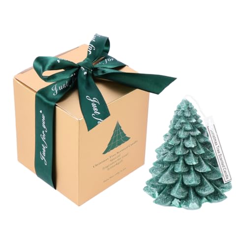 CVUTOVO Handgefertigte Weihnachtsbaum Kerze aus Wachs Grüne Duftkerze für Wohnraumdekoration Stilvolles Weihnachtsdeko Accessoire für Festliche Stimmung und Geschenkidee CVUTOVO Handgefertigte Weihnachtsbaum Kerze aus Wachs Grüne Duftkerze für Wohnraumdekoration Stilvolles Weihnachtsdeko Accessoire für Festliche Stimmung und Geschenkidee von CVUTOVO