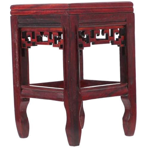 CVUTOVO Holzblumenständer Antiker Stil Handpolierter Buddha sockel Kleiner Pflanzenhalter für Vasen und Dekoration Rustikales Blumenpodest für Wohnzimmer Tee Blumenladen von CVUTOVO