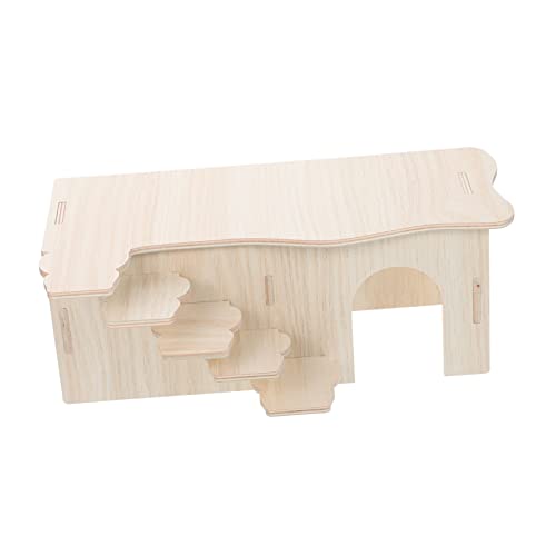 CVUTOVO Hamsterhaus Aus Holz Multifunktionales Mäusehabitat Hamsterlabyrinth Mit Leiter Dekoratives Kleines Haustierhaus Zum Spielen Und Ausruhen von CVUTOVO