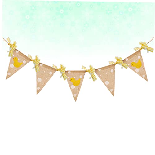 CVUTOVO Leinen Wimpelkette Kleine Gelbe Ente Kindergeburtstag Deko Banner Für Babyparty Kindergarten Raumdekoration Hochwertiges Party Zubehör von CVUTOVO