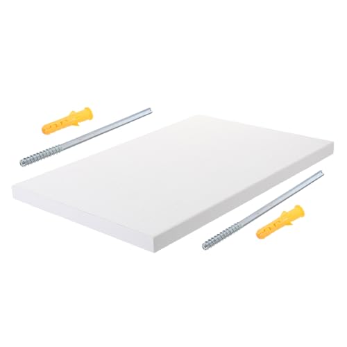 CVUTOVO Minimalistisches Wandregal aus Robustem Material Wandmontierter Stauraum Platzsparend und Einfach zu Reinigen Klassisches Design für Wohnzimmer und Schlafzimmer Warmweiß von CVUTOVO