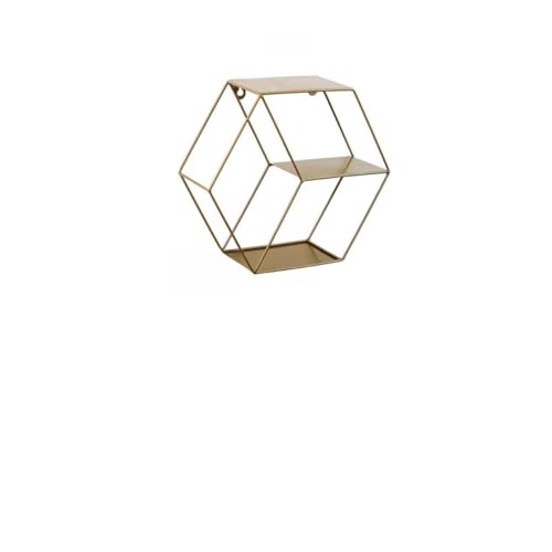 CVUTOVO Nordisches Hexagon Wandregal aus Doppelschichtiger Aufbewahrungsständer Schwarz für Wohnzimmer Schlafzimmer Küche Nägel Minimalistisches Design CVUTOVO Nordisches Hexagon Wandregal aus Doppelschichtiger Aufbewahrungsständer Schwarz für Wohnzimmer Schlafzimmer Küche Nägel Minimalistisches Design von CVUTOVO