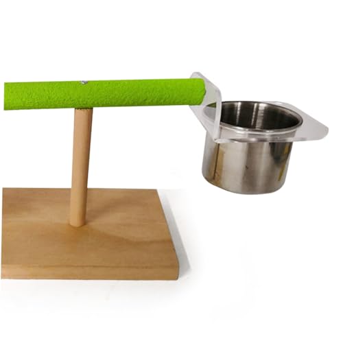 CVUTOVO Papageien Kletterstand aus Sicherem Material mit Futtertrog Halter Vogelspielzeug für Wellensittiche und Nymphensittiche Balancetraining und Koordination Fördernd Einfacher Aufbau von CVUTOVO