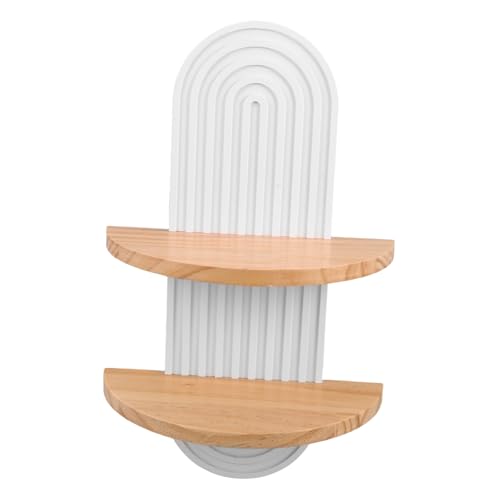 CVUTOVO Platzsparendes Hängendes Regal für Schlafzimmer und Wohnzimmer Rustikaler Kerzenhalter für Innenbereich Stufig Weiß von CVUTOVO