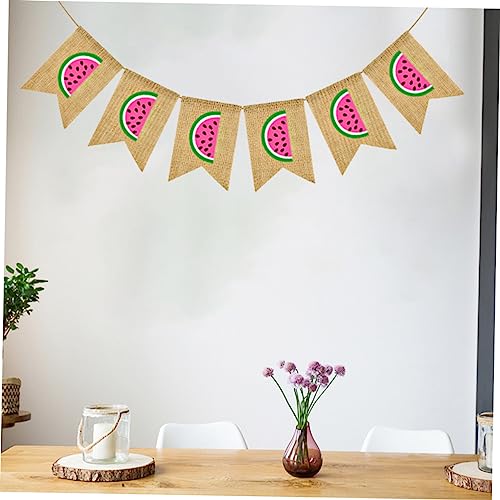 CVUTOVO Sommerparty Swallowtail Banner Wassermelone Wiederverwendbare Jute Deko Leichtes Party Hängeschild für Geburtstag Kindergarten Familienfeier Wetterfest Vielseitig Einsetzbar CVUTOVO Sommerparty Swallowtail Banner Wassermelone Wiederverwendbare Jute Deko Leichtes Party Hängeschild für Geburtstag Kindergarten Familienfeier Wetterfest Vielseitig Einsetzbar von CVUTOVO