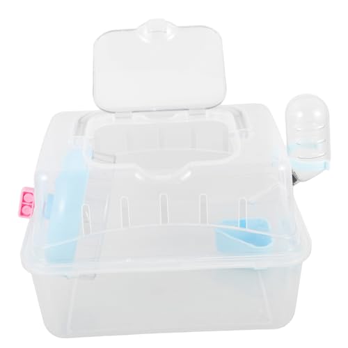 CVUTOVO Transparenter Hamsterkäfig Tragbar mit Futter Wassernapf Kleintier Transportbox für Außengehege Stabiles Kunststoffgehäuse Sicherer Ausbruchschutz Geeignet für Hamster und Mäuse CVUTOVO Transparenter Hamsterkäfig Tragbar mit Futter Wassernapf Kleintier Transportbox für Außengehege Stabiles Kunststoffgehäuse Sicherer Ausbruchschutz Geeignet für Hamster und Mäuse von CVUTOVO