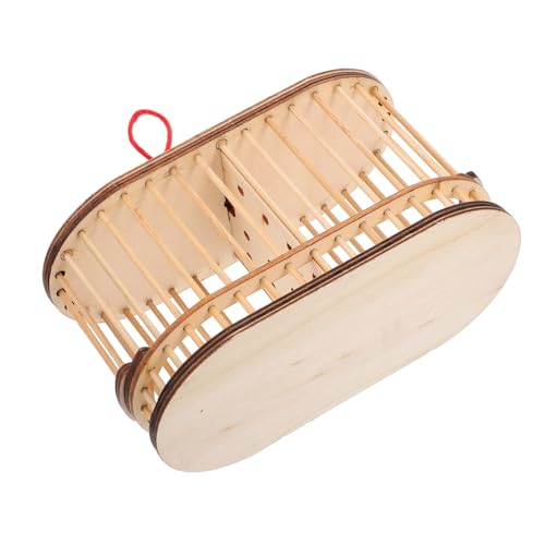 CVUTOVO Umweltfreundlicher Holz doppellattengitter Käfig für Grillen und Heuschrecken Insektenbox mit Ovaler Form Wiederverwendbar für Insektenbeobachtung von CVUTOVO