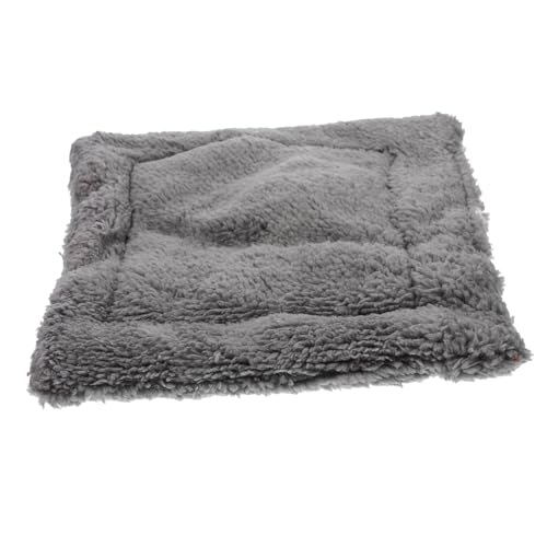 CVUTOVO Warme Dicke Lammfell Kuschelmatte für Kleintiere Flauschiges Schlafkissen für Meerschweinchen Hamster Igel und Kaninchen Graues Großes Haustierbett für Winter und Gehege von CVUTOVO