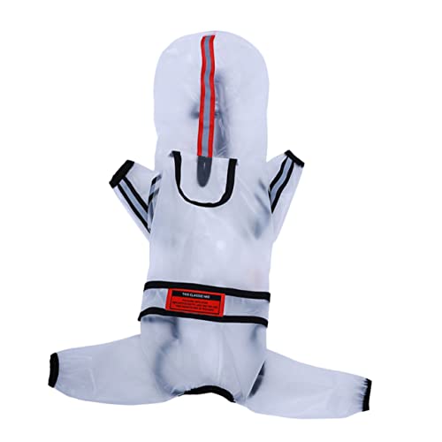 CVUTOVO Wasserdichter Hunderegenmantel mit Kapuze Atmungsaktiv Leicht Bequem für Mittelgroße und Große Hunde Schützt bei Regen mit Leinenöffnung Komfortabel und Einfach Anzuziehen von CVUTOVO