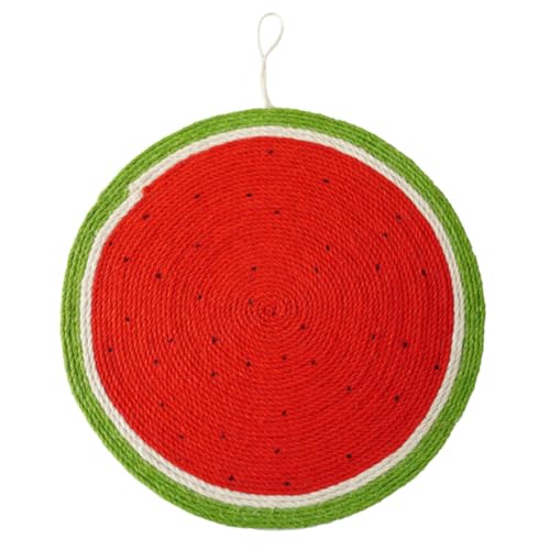 CVUTOVO Wassermelonen Design Katzen Kratzmatte aus Sisal Rutschfestes Kratzbrett für Katzen Multifunktionale und Spielmatte Schützt Möbel von CVUTOVO