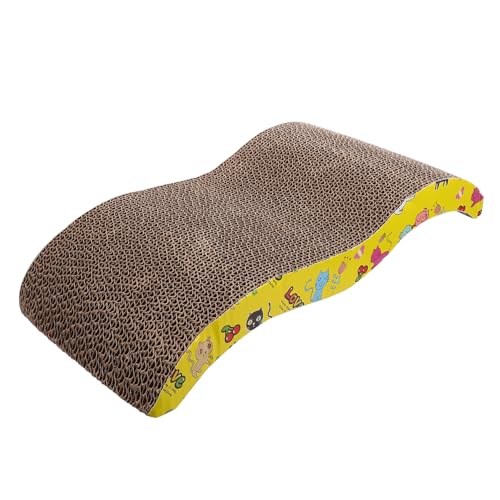 CVUTOVO Wellhaltbares Katzen kratzbrett aus Hochwertiger Dichter Wellpappe Robust und Formstabil Kratzspielzeug zur Krallenpflege Muskeltraining und Stressabbau für Katzen Aller von CVUTOVO