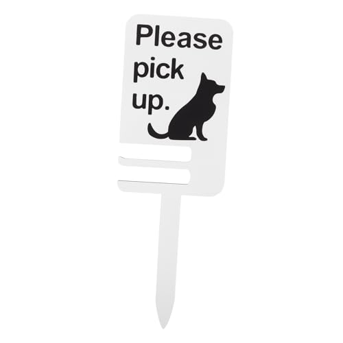 CVUTOVO Wetterfestes Holz Steckschild Bitte Hundekot Aufnehmen Garten Dekoration mit Humorvollem Design Robustes No Pooping Sign für Außenbereich Einfache Anbringung Umweltfreundlicher von CVUTOVO