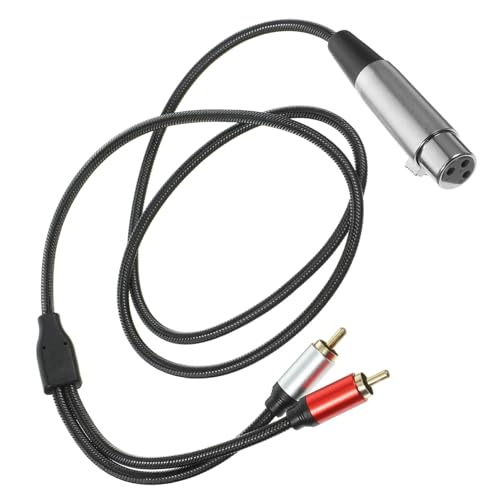 CVUTOVO Xlr Rca Audiokabel Dreipoliger Mikrofonadapter für Mixer und Soundanlage Langlebiges Signal Patch Kabel mit Verzinntem Einfache Plug Play Verbindung für Audioequipment von CVUTOVO