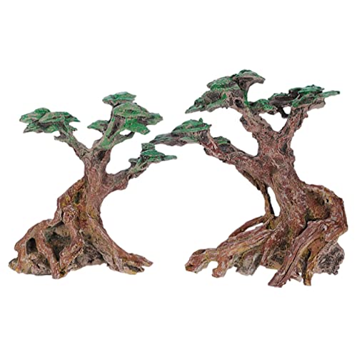 CVZQTE 1 Paar Aquarium-Bonsai-Bäume, Aquarium-Landschaftsbau, Steingarten, Ornamente, Figuren, Steingarten, Aquarium-Figuren, Dekorationen von CVZQTE