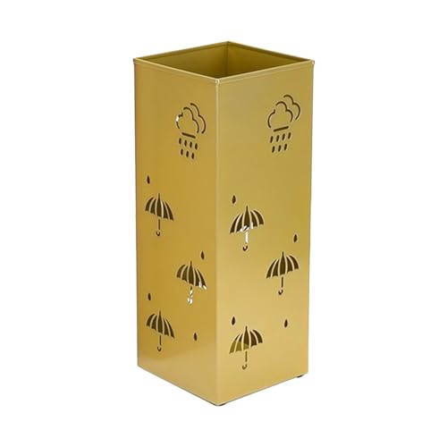 CVZQTE Regenschirm-Eimer, quadratisch, Metall, platzsparend, mit Abflusslöchern, für Bürozugang von CVZQTE