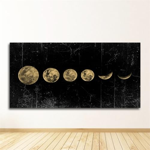 3 Stück-Abstrakter Druck Universum Langes Banner Kunst Gemälde Eclipse Mond Wand Kunst Bild Leinwand Poster Küche Schlafzimmer Startseite Dekoration Kunstwerk-40 * 80cm/(16 * 31 Zoll) Kein Rahmen von CWBLYZ
